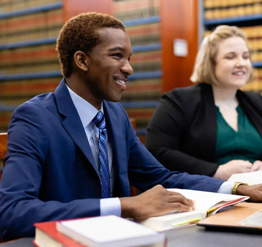 Students in discussion while studying
