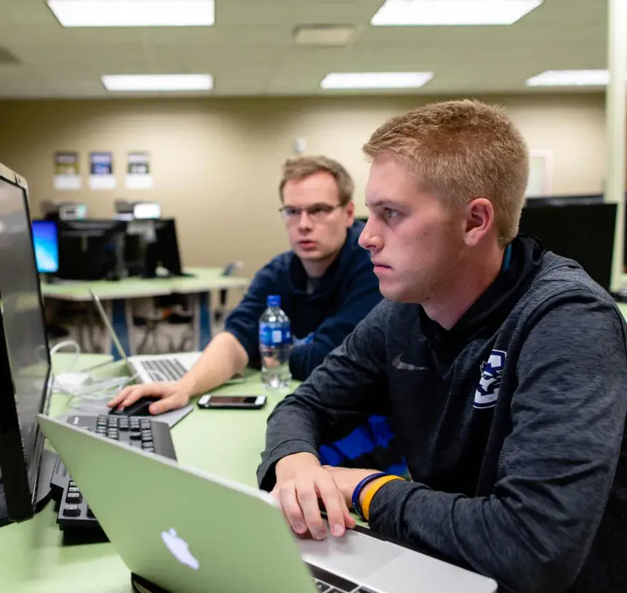 Students working at computers