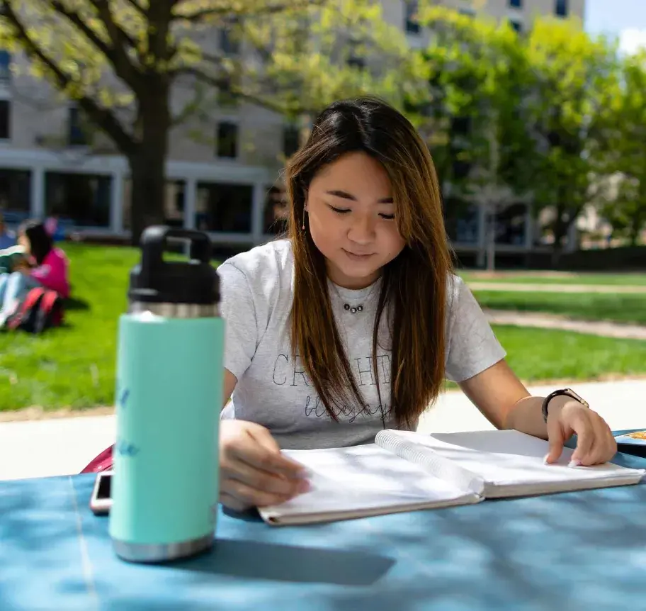 Student Studying outdoors