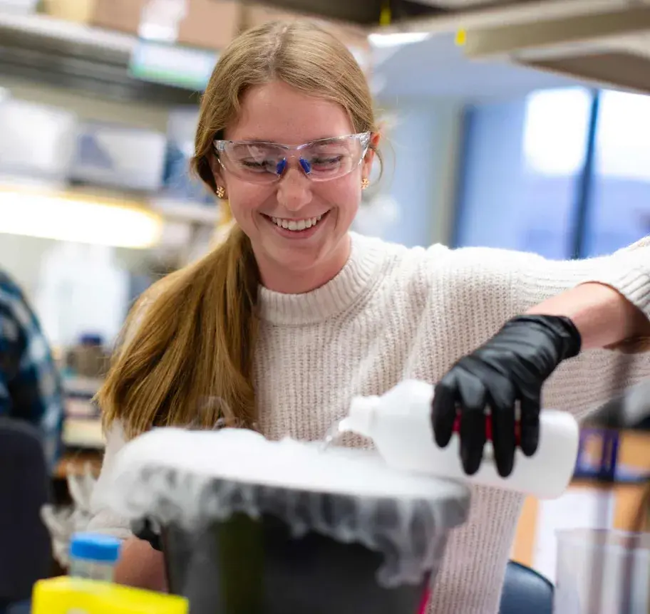 Applied chemistry student in lab