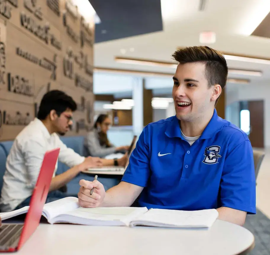 Students gathered in Heider Colege of Business