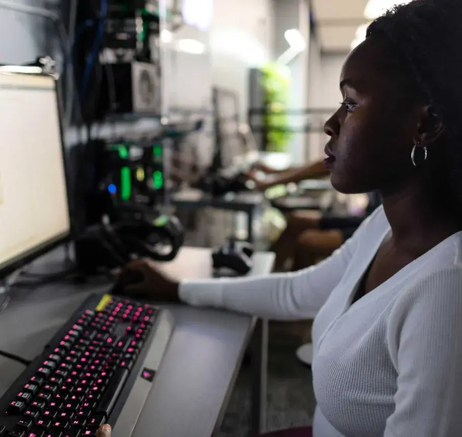 Student working at computer