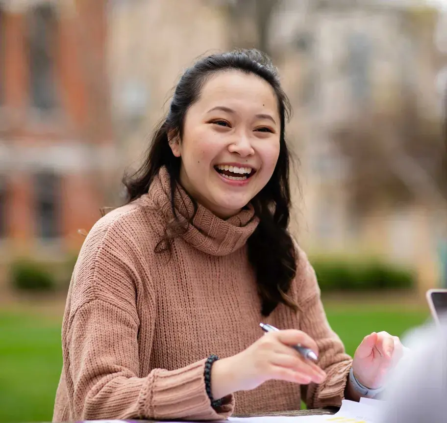 Smiling student outdoors at Creighton