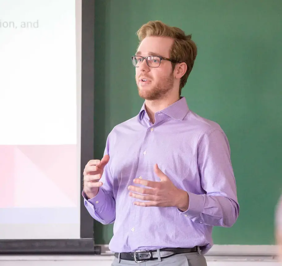 Faculty instructing students in classroom