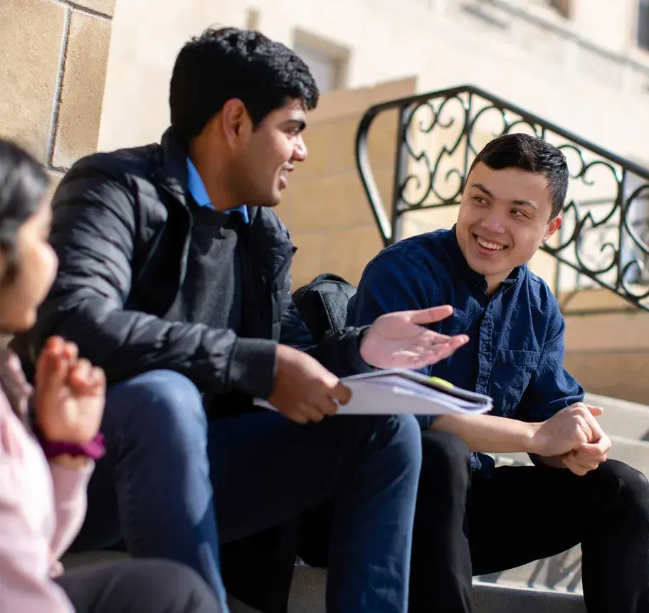 Students gathered outdoors