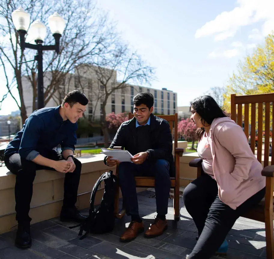 Students outdoors on Creighton campus