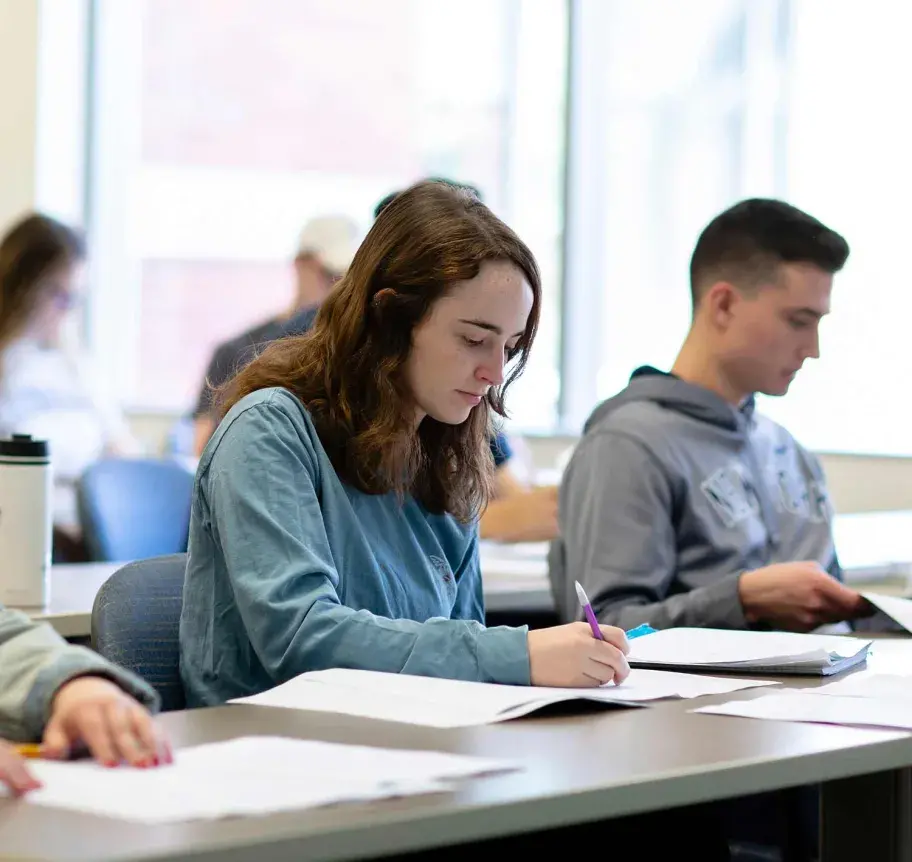 Students attending class at Creighton