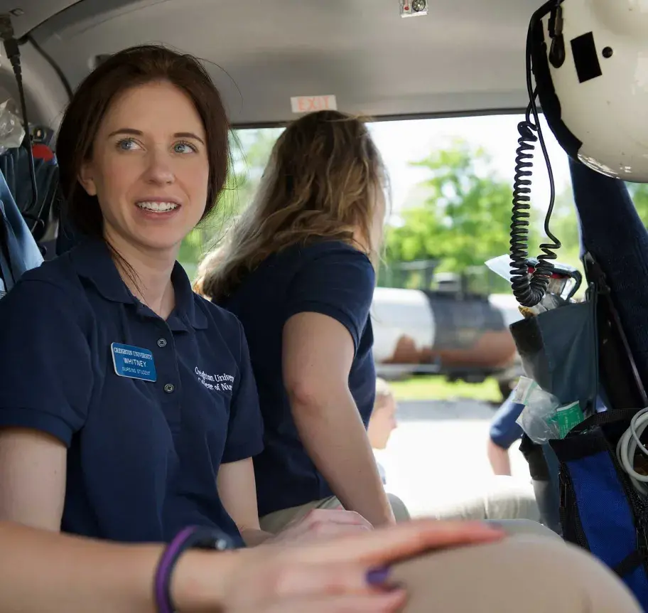 EMS students in amubulance