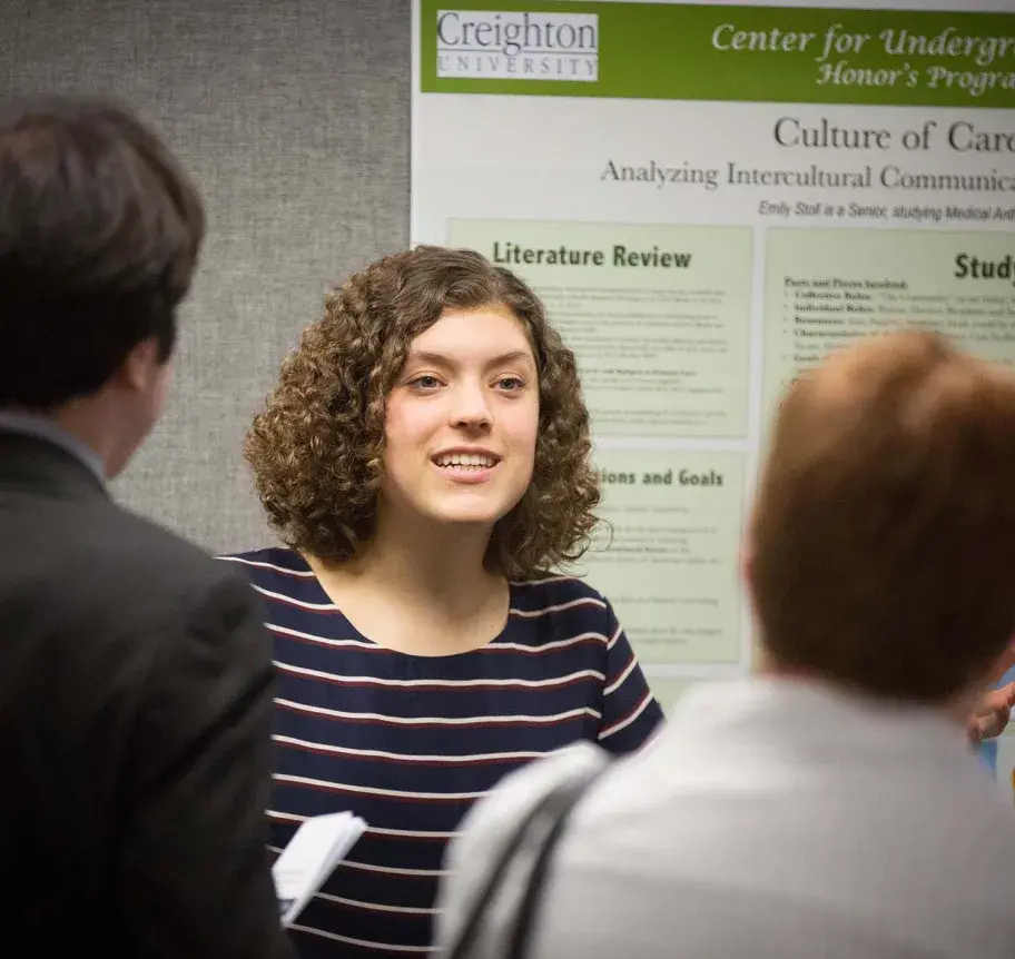 Medical anthropoogy student presenting research