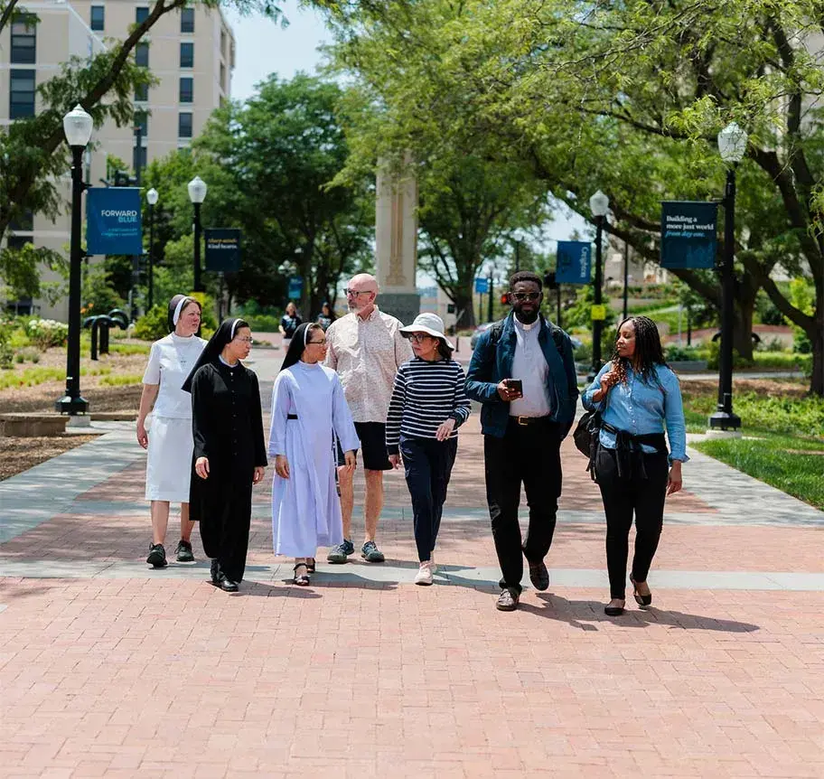 Spiritual Direction class walking outside together