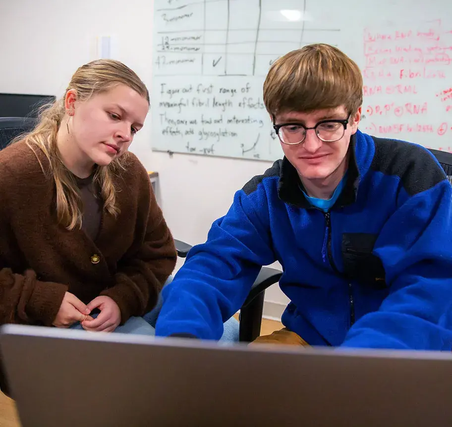 Physics students collaborating