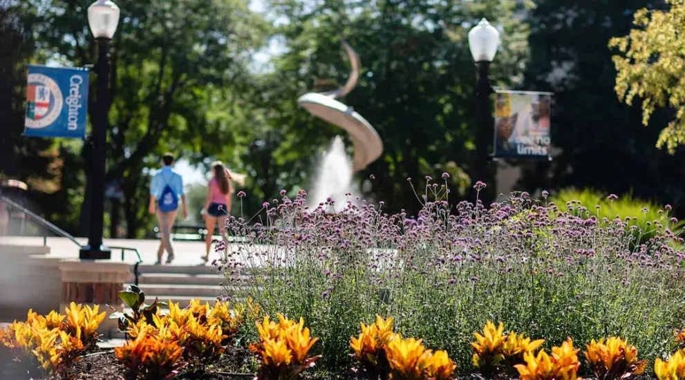flowers on campus