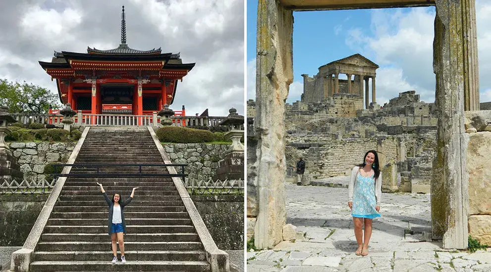 Collage of Creighton students on study abroad trips