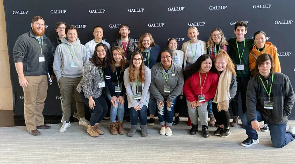 Group photo of students visiting Gallup