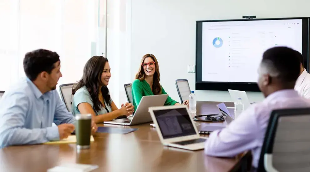Multiple people in a conference room
