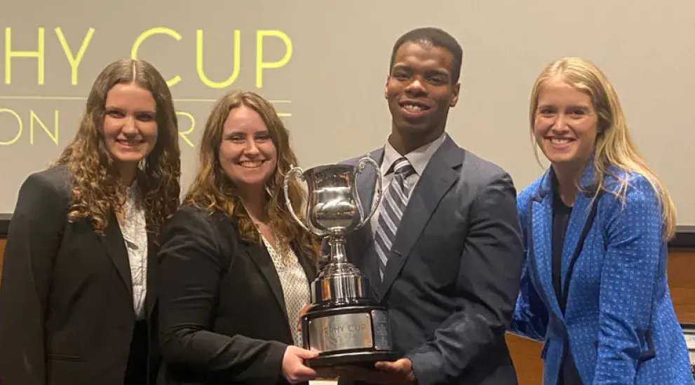 Murphy Cup student champions holding trophy following competition