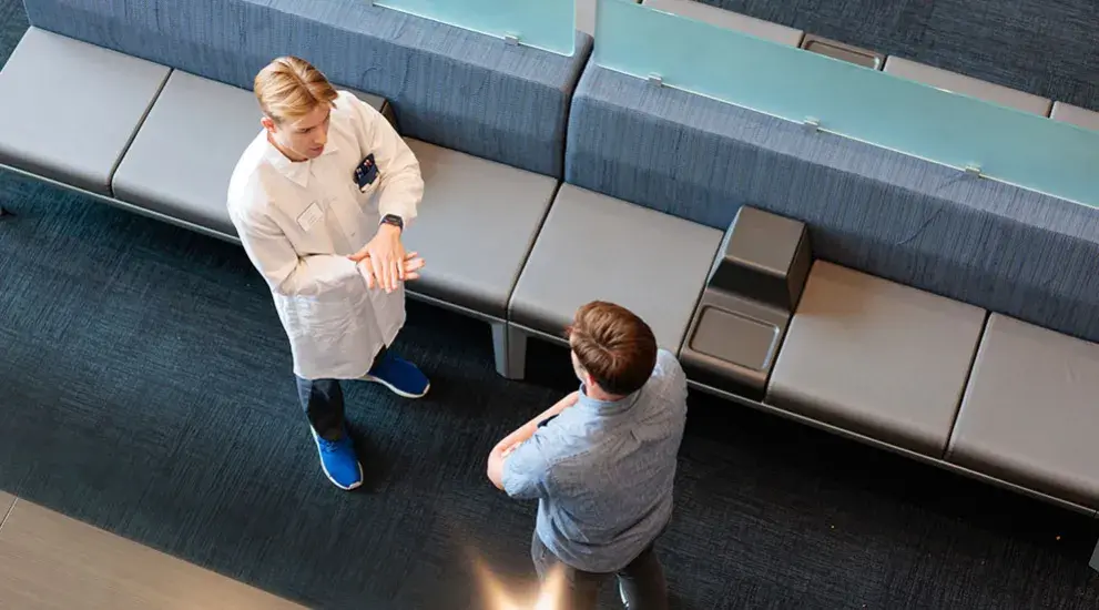 Dental students discussing