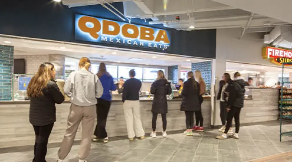 Students at Qdoba at Wareham.
