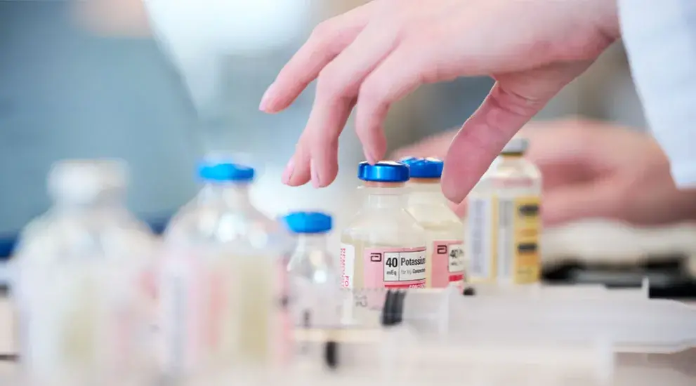 medicine vials on counter