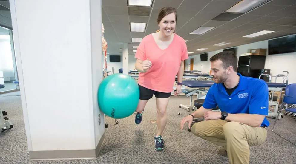 PT student working with patient