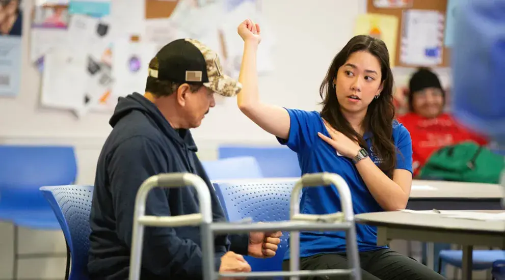 PT student working with patient