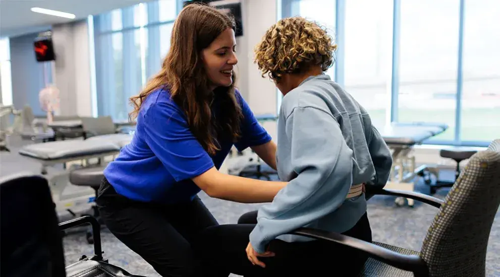 PT student working with patient