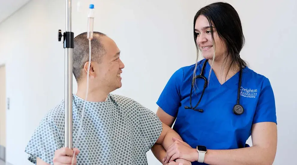 Creighton Phoenix nursing student and a standardized patient