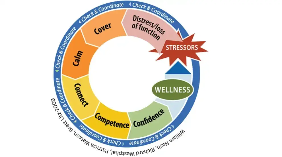 AHA Info Graphic showing stressors and wellness
