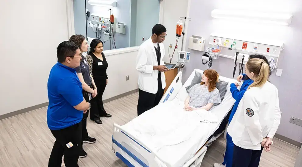 Students working supervised clinicals